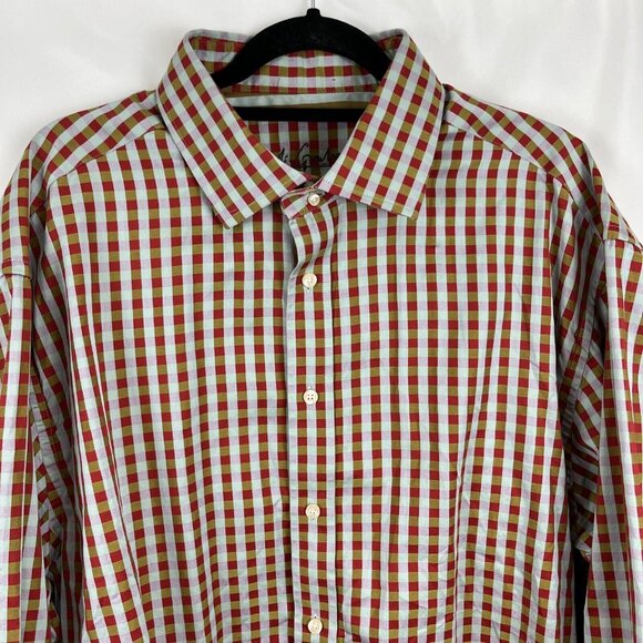 Robert Graham Red, Green & Blue Checkered Shirt Mens Size 3XL - Picture 3 of 11
